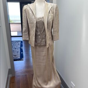Alex Evenings Gold Long Dress with Jacket